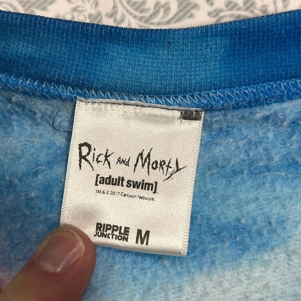 Rick and Morty Tie Dye Sweatshirt Ripple Junction Adult Swim Crewneck Size M - Picture 6 of 10